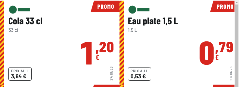 Grandes étiquettes promo rouges et jaunes